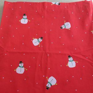 Vintage 70s Vera Burlington Flat Sheet Red Snowman Poka Dot No Iron Percale USA